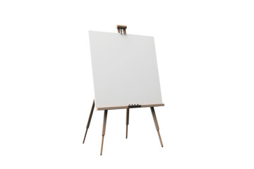 easel white board isolated on transparent background.