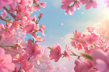 Sticker - A beautiful pink tree with pink flowers is shown in the image