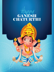 Wall Mural - Indian festival happy ganesh chaturthi celebration banner