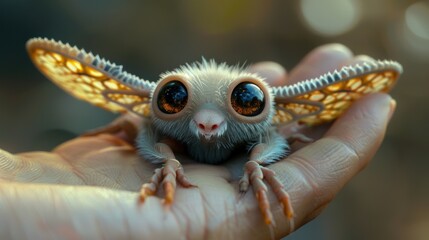 Canvas Print - A close up of a person holding a small animal