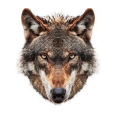 Sticker - angry wolf head isolated on white background