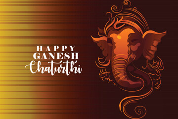 Wall Mural - Happy ganesh chaturthi cartoonist character design and banner