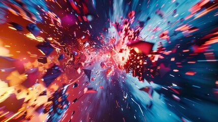 Wall Mural - abstract digital art of colorful, glowing streaks and shapes. a dynamic and energetic image.