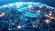 © Pornarun - Abstract digital globe with glowing lines representing global connections and networks.