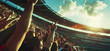 © LiezDesign - fans in the stands cheering, cheering in the stadium at an event.