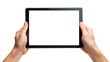 © Watcher - Tablet in hands with transparent background