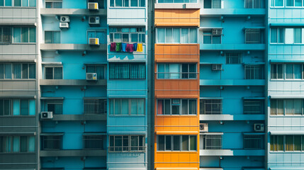 Colorful apartment building facade