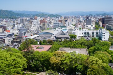 Wall Mural - The view of Kochi City in May from the keep of Kochi Castle