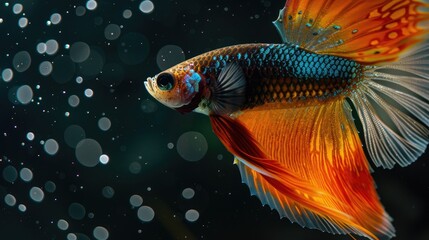 Wall Mural - Close-up of a guppy's tail