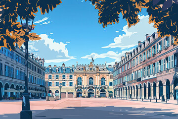 Wall Mural - Splendor of Place Stanislas: A First-Person Perspective