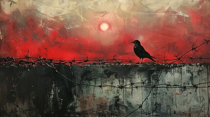 Wall Mural - The birds on the roof.