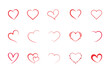 © Syed Sazib - Set of hand drawn red heart icon symbol isolated on white background