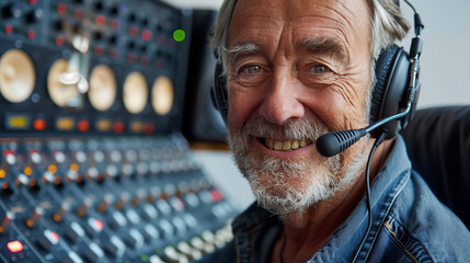 the old sound engineer at the control panel