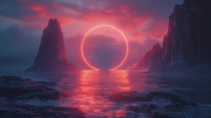 Wall Mural - big red moon beyond the mountains and looking too beautiful.