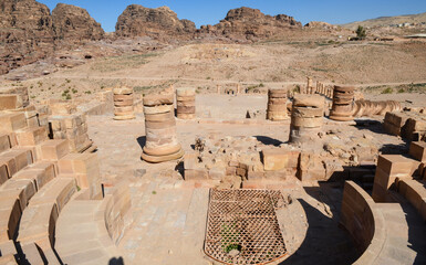 Wall Mural - View at the Great Temple of Petra in Jordan