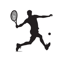 Wall Mural - A tennis player silhouette vector illustration