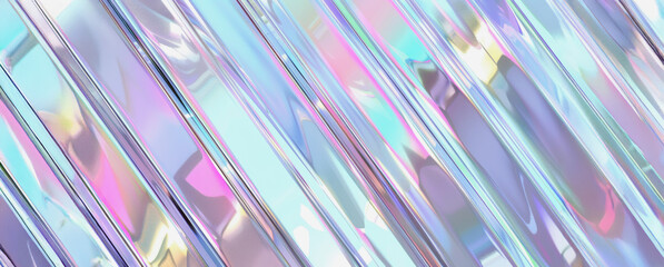 Wall Mural - Abstract diagonal lines of iridescent blue and pink