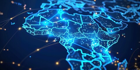 Wall Mural - Digital Africa: A Visual Representation of Global Connections