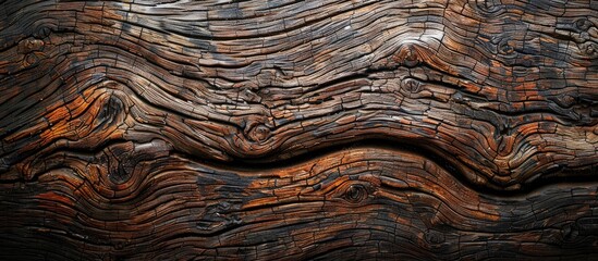 Poster - Background surface with an old natural pattern on dark wood texture, perfect as a copy space image.