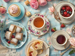 Wall Mural - tea and sweets