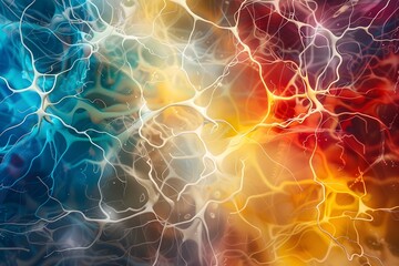 Wall Mural - Vibrant Neural Connections:Abstract Cerebellum's Synaptic Network