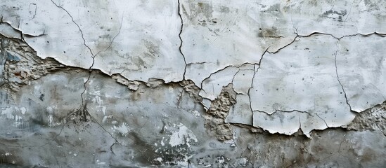 Fototapete - Concrete wall with grungy cracked surface, perfect for copy space image.