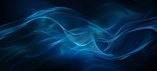 Wall Mural - Banner design with light blue rays on a dark blue background of grainy gradient noise