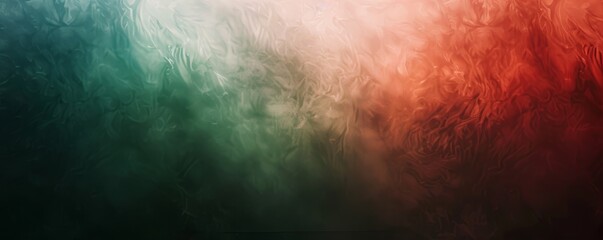 Wall Mural - Banner poster header design with dark grainy gradient background green orange abstract glowing colors on black backdrop noise texture