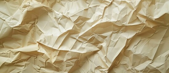 Fototapete - Crumpled beige sheet with ample copy space image.