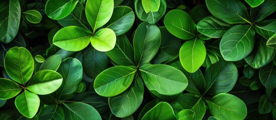 Wall Mural - Background featuring green leaves of Bauhinia aureifolia with copy space image available.