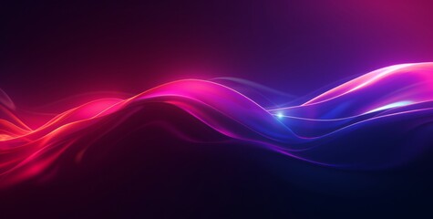 Wall Mural - Background with abstract gradient of red purple dark colors, blurred wave on black grain texture effect backdrop, glowing lights color flow pattern