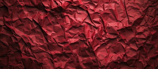 Fototapete - Dark red backdrop made of crumpled paper, providing copy space image.