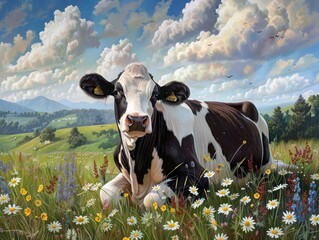 Poster - cows in the meadow