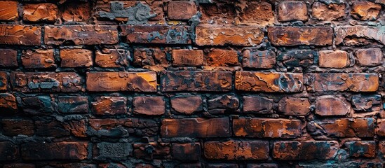 Fototapete - Background featuring a wall made of red bricks with space for text or images. image with copy space