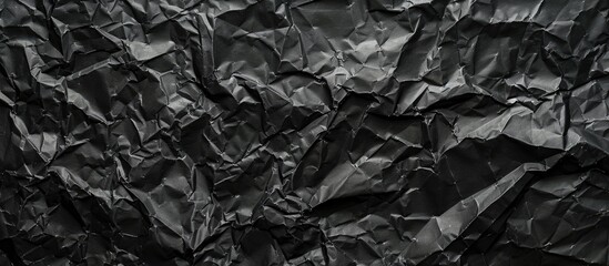 Fototapete - Background featuring a texture of crumpled black paper with a design suitable for including copy space image.