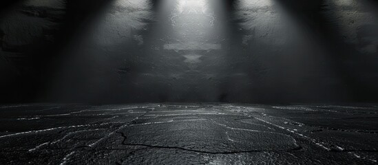 Fototapete - Black textured background ideal for spotlight with copy space image.