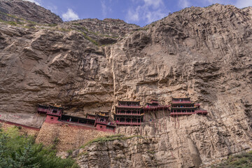 Close up on Xuankong Hanging monastery in Datong Shanxi, China