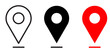© Hendry - set of icons Location Pin, Map Pin, Place, Location, Address, location icon. Vector map pin, red pin on white background.