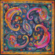 © Graphic Resources - Colorful Floral paisley silk scarf