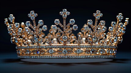 Wall Mural - A Golden Crown with Diamonds