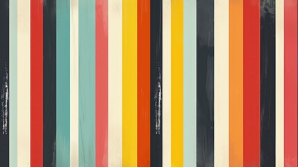 Wall Mural - A colorful striped wall with a faded, worn look