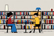 © ADDICTIVE STOCK - Two Students Studying in a Library Classroom. Generative AI