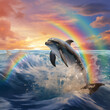 © Abris Digital - Rainbow and dolphin