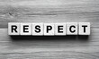 © asfianasir - 3d render of black and white illustration of wooden blocks word text saying respect