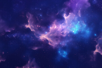 space nebula in purple hues in space