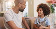 © WesSide/peopleimages.com - Father, child and couch in home, conversation and relax in living room for advice and bonding. Communication, support and love in lounge with dad person, chat and care from single parent boy on sofa