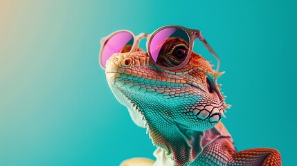 Cool Lizard Wearing Sunglasses.