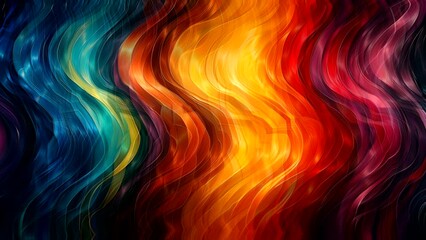 Wall Mural - Animated abstract colorful wave pattern with vibrant hues. Abstract animation background concept