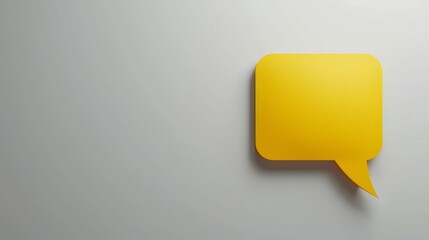 Poster - Yellow Speech Bubble on a Grey Background