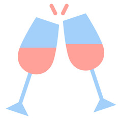 Sticker - champagne flat icon